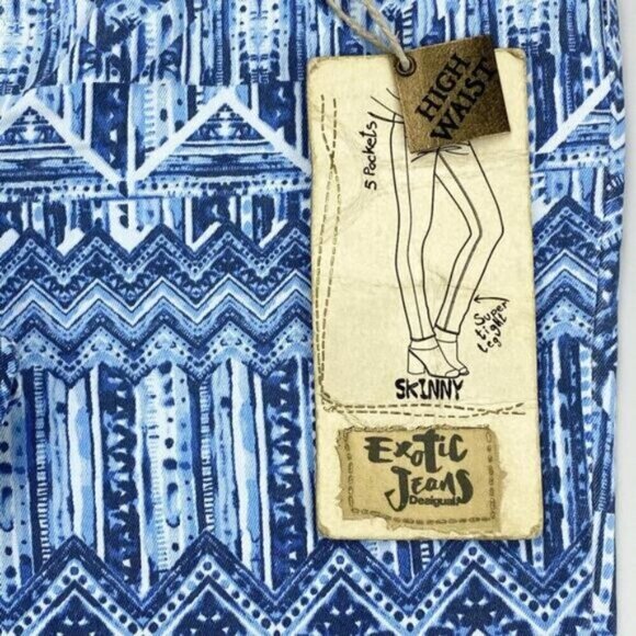 Desigual High Waisted Blue Skinny Jean Womens Size 4 - Picture 4 of 10